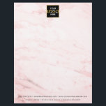 Business Your Logo Here Simple Modern Pink Marble Letterhead<br><div class="desc">A "your logo here" design placeholder which can be replaced with your personalized custom business logo and text. A great pink marble design perfect for business office supplies,  marketing and branding. Simply upload your custom logo and create your own custom business logo letterhead.</div>