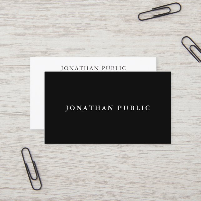 Businesscard Black And White Elegant Template Business Card (Front/Back In Situ)