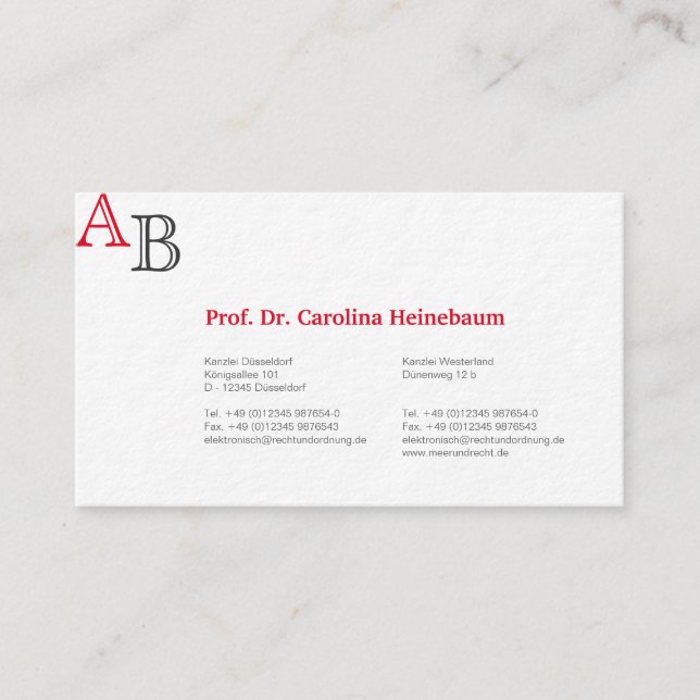 Businesscards for Lawyer Business Card (Front)