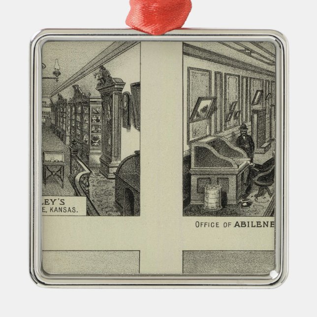 Businesses and Residences, Abilene, Kansas Metal Ornament (Front)