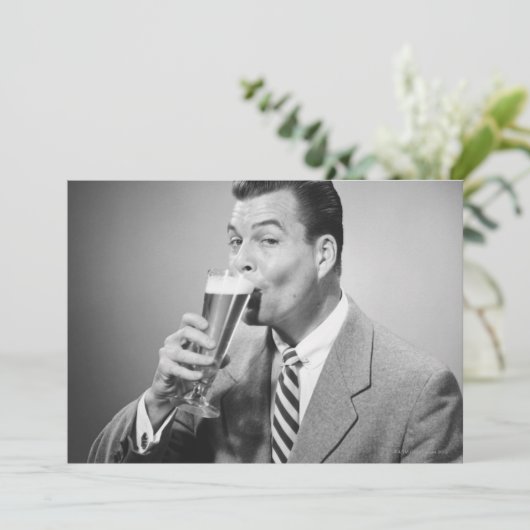 Businessman Drinking Beer (Standing Front)