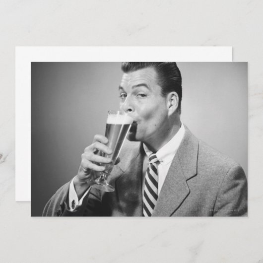 Businessman Drinking Beer (Front/Back)