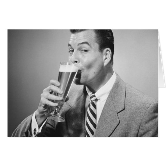 Businessman Drinking Beer Cards (Front Horizontal)