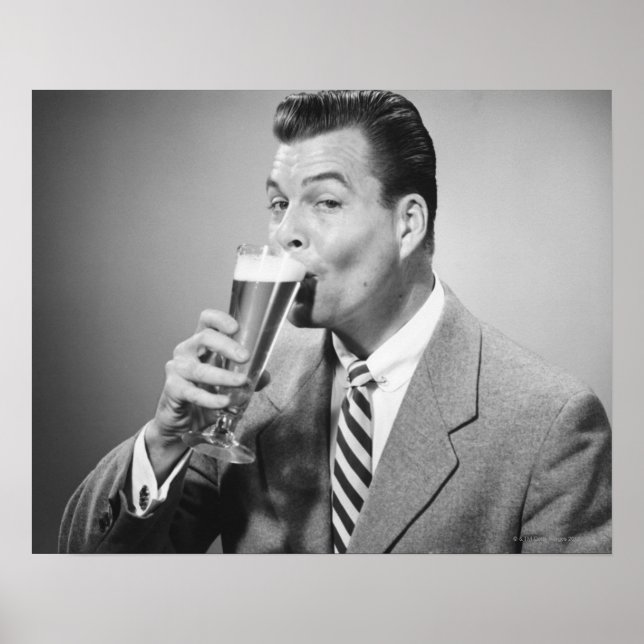 Businessman Drinking Beer Poster (Front)