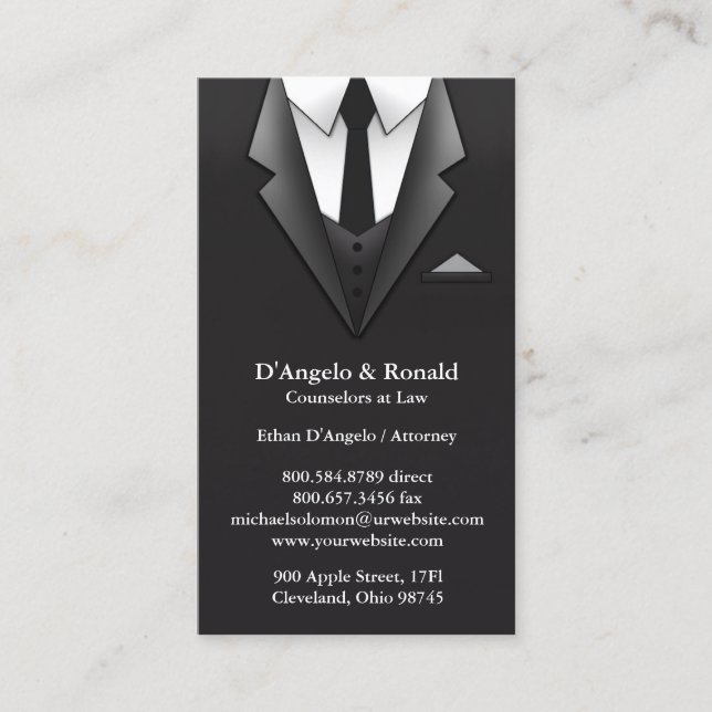 Businessman Law Firm Business Card Template (Front)