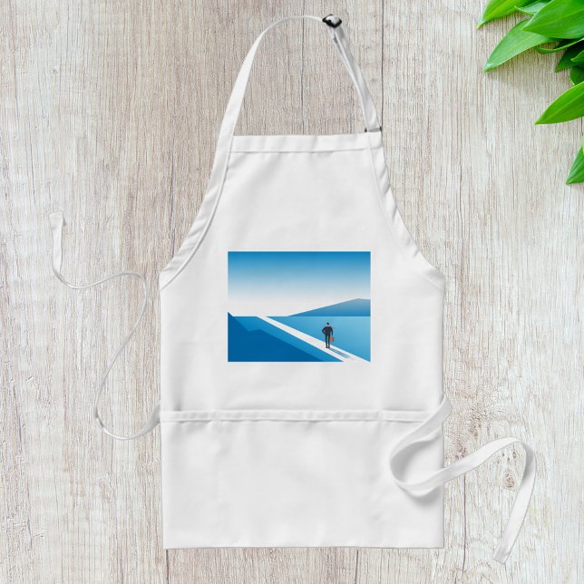Businessman Looking Toward Future Path Adult Apron (Creator Uploaded)
