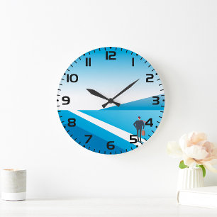 Businessman Looking Toward Future Path Large Clock