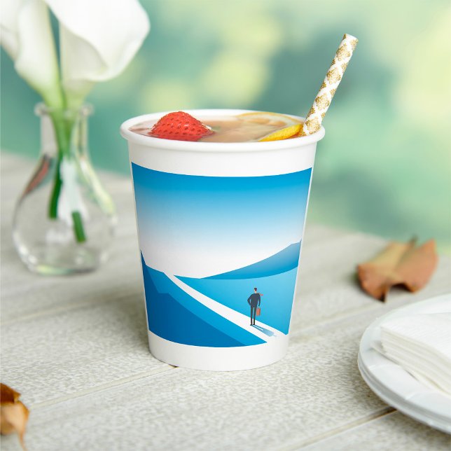 Businessman Looking Toward Future Path Paper Cups (Creator Uploaded)