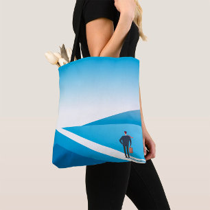 Businessman Looking Toward Future Path Tote Bag