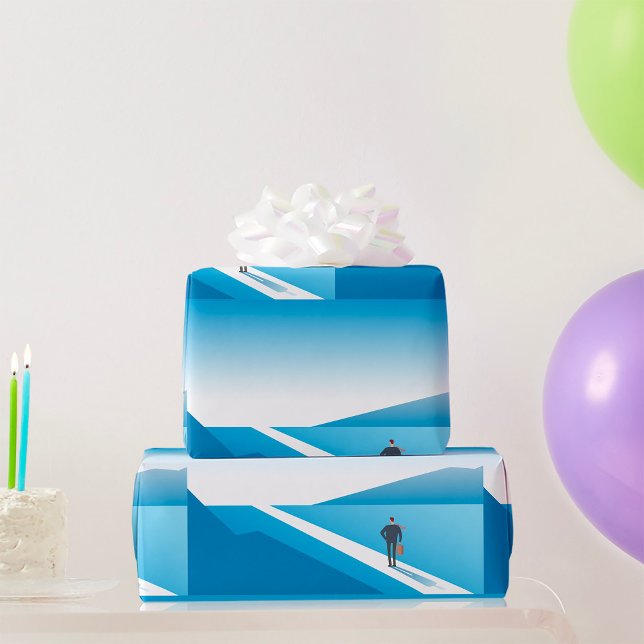 Businessman Looking Toward Future Path Wrapping Paper (Creator Uploaded)