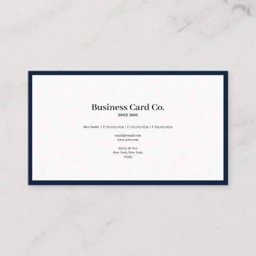 Businessman Navy Blue Border Business Card