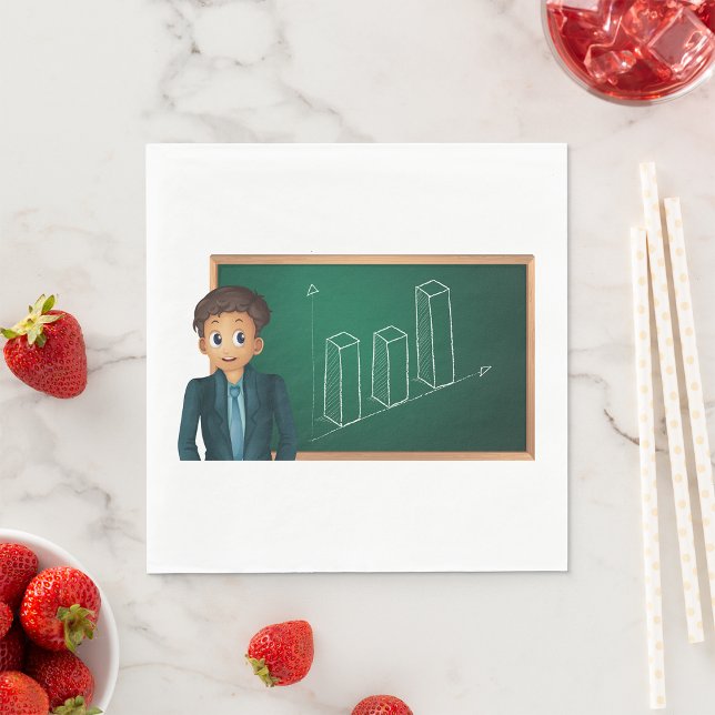 Businessman Presenting Growth Bar Chart Napkins (Creator Uploaded)