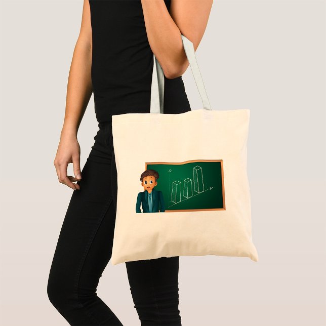 Businessman Presenting Growth Bar Chart Tote Bag (Creator Uploaded)