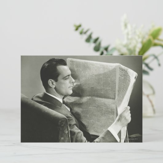 Businessman Reading the Newspaper (Standing Front)