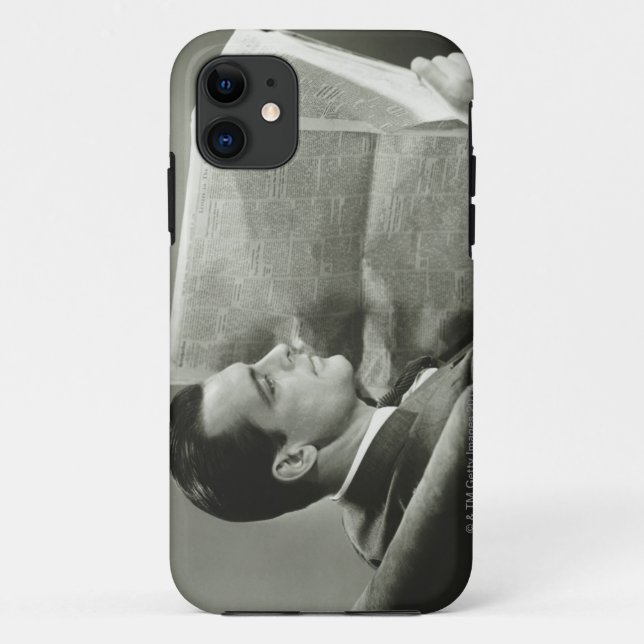 Businessman Reading the Newspaper Case-Mate iPhone Case (Back)