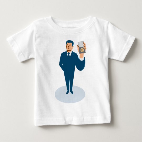 businessman secret agent showing id card badge wal baby T-Shirt