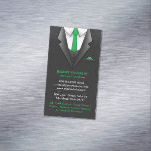 Businessman Suit Business Card Magnet