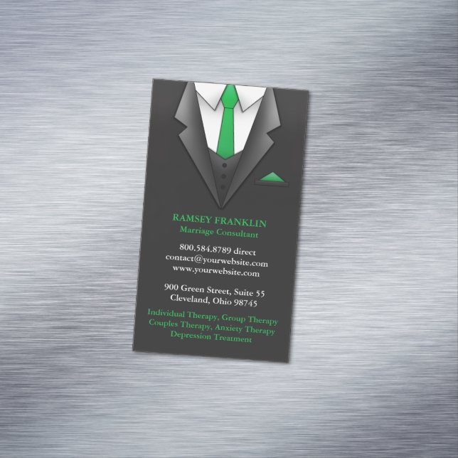 Businessman Suit Business Card Magnet (In Situ)
