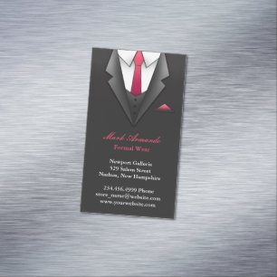 Businessman Suit Business Card Magnet