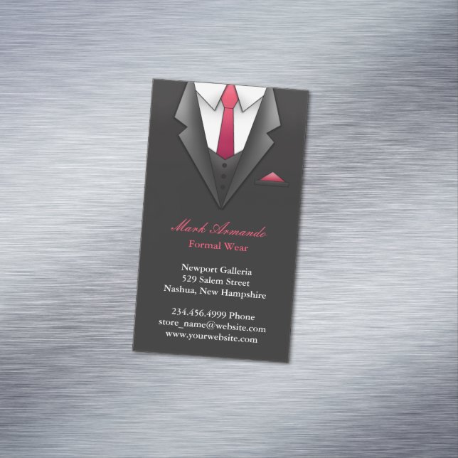 Businessman Suit Business Card Magnet (In Situ)
