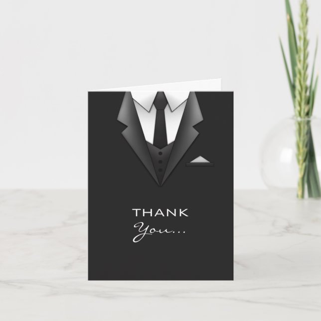 Businessman Suit Thank You Greeting Card (Front)
