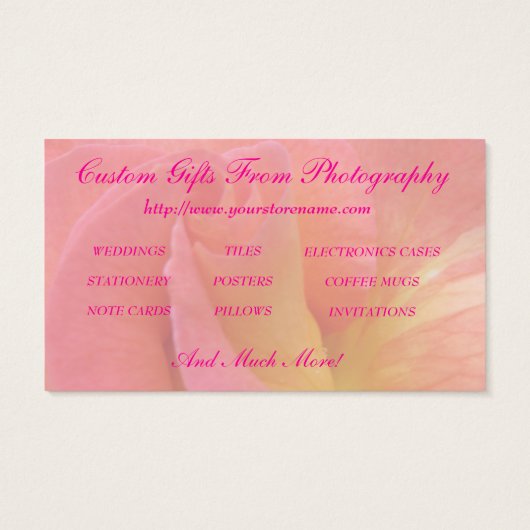 Businesss Card--"Mardi Gras" Rose (Back)