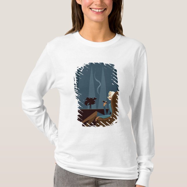 Businesswoman Smoking Cigar T-Shirt (Front)