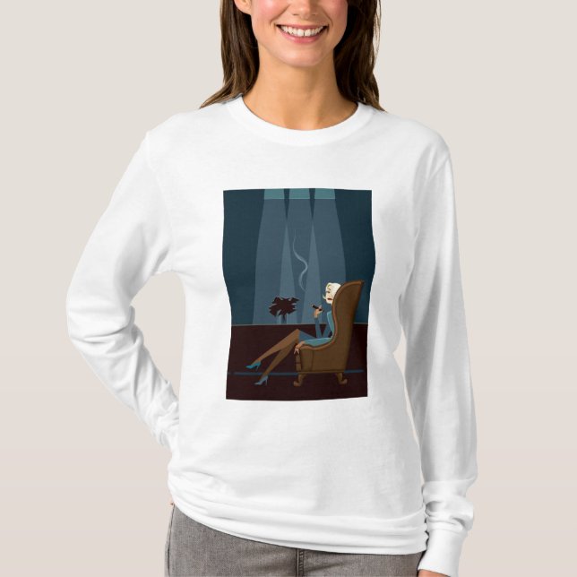 Businesswoman Smoking Cigar T-Shirt (Front)