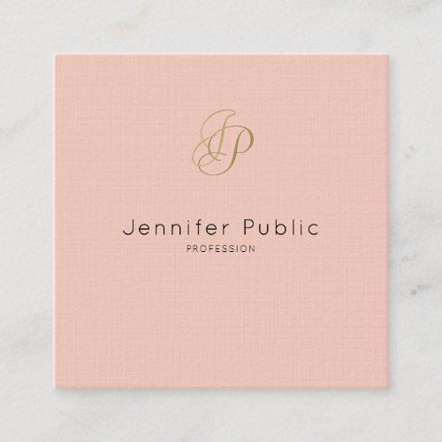 Businesswoman VIP Salon Manager Elegant Luxury Square Business Card