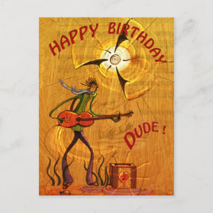 Busker Birthday postcard