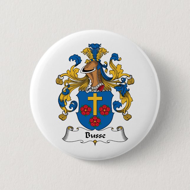 Busse Family Crest Pinback Button (Front)