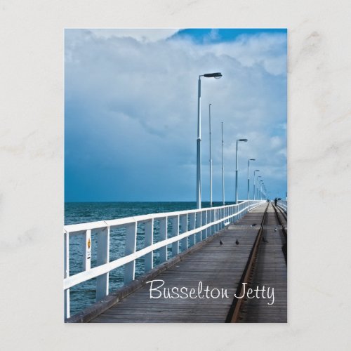 Busselton Jetty on a Cloudy Day Postcard