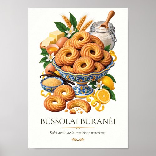 Bussolai Buranèi – Vintage Italian Dessert Poster