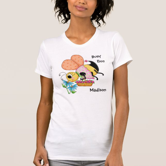 Bust Bee Whimsy Honey Bee Name Personalized T-Shirt (Front)