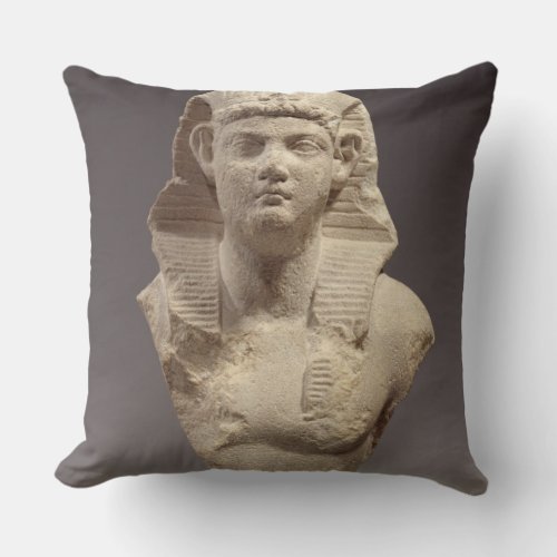 Bust of a Roman Emperor as a pharaoh marble Throw Pillow