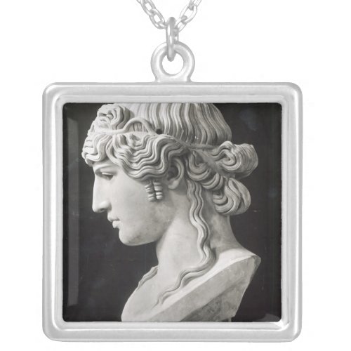 Bust of Antinous  called Antinous Mondragone Silver Plated Necklace