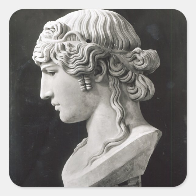 Bust of Antinous  called 'Antinous Mondragone' Square Sticker (Front)