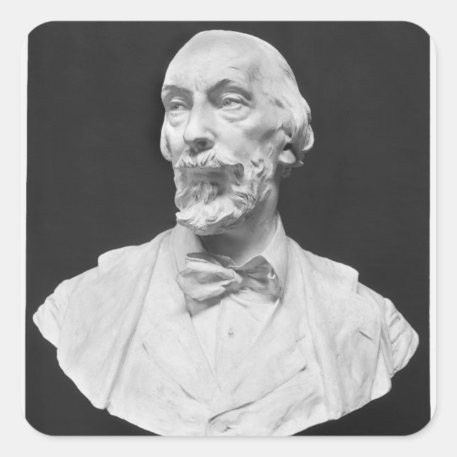 Bust of Auguste Vacquerie Square Sticker (Front)