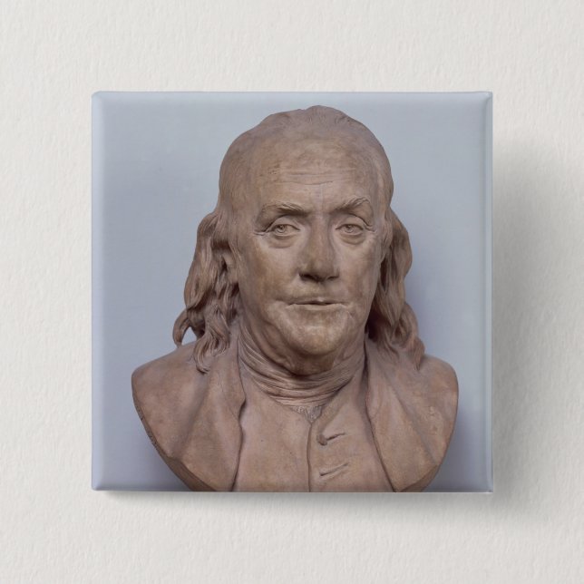 Bust of Benjamin Franklin  1778 Pinback Button (Front)