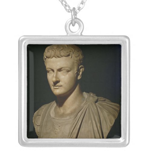 Bust of Caligula Silver Plated Necklace
