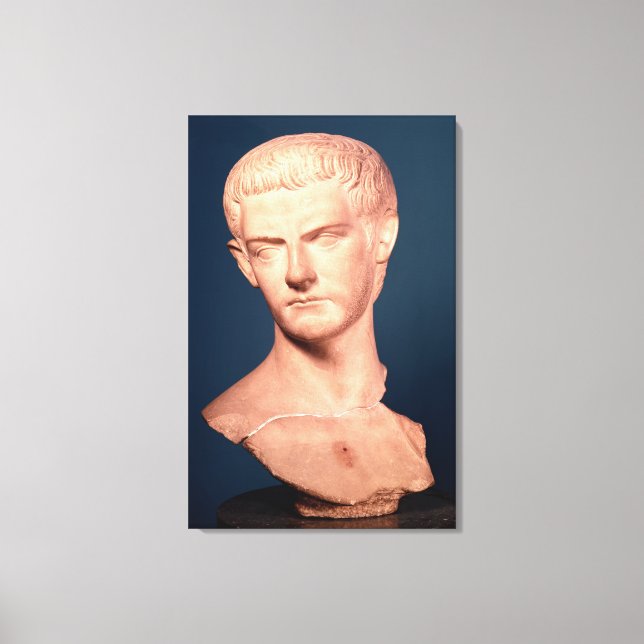 Bust of Emperor Caligula  from Thrace, c.39-40 AD Canvas Print (Front)