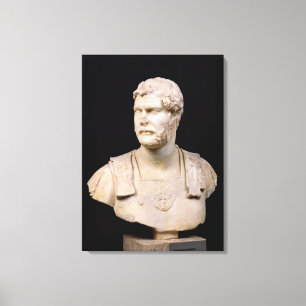 Bust of Emperor Hadrian found in Crete Canvas Print
