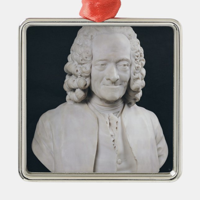 Bust of Francois Marie Arouet de Voltaire  1778 Metal Ornament (Front)
