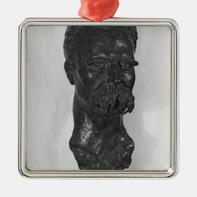 Bust of Friedrich Nietzsche  German Metal Ornament (Front)