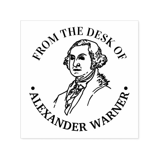 Bust of George Washington Round “From the Desk of” Self-inking Stamp (Design)
