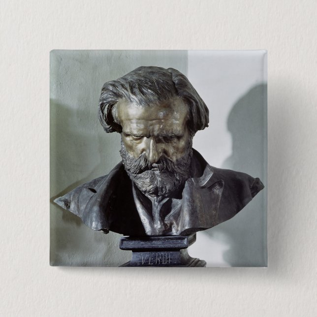 Bust of Giuseppe Verdi Pinback Button (Front)