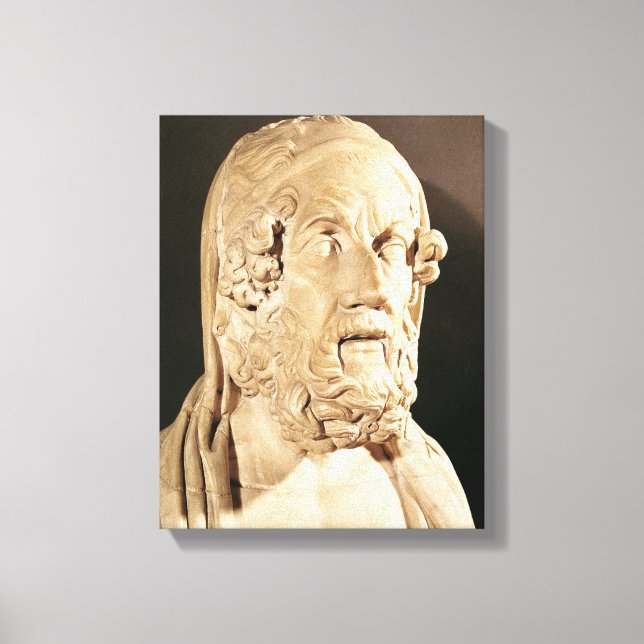 Bust of Homer, Hellenistic period Canvas Print (Front)