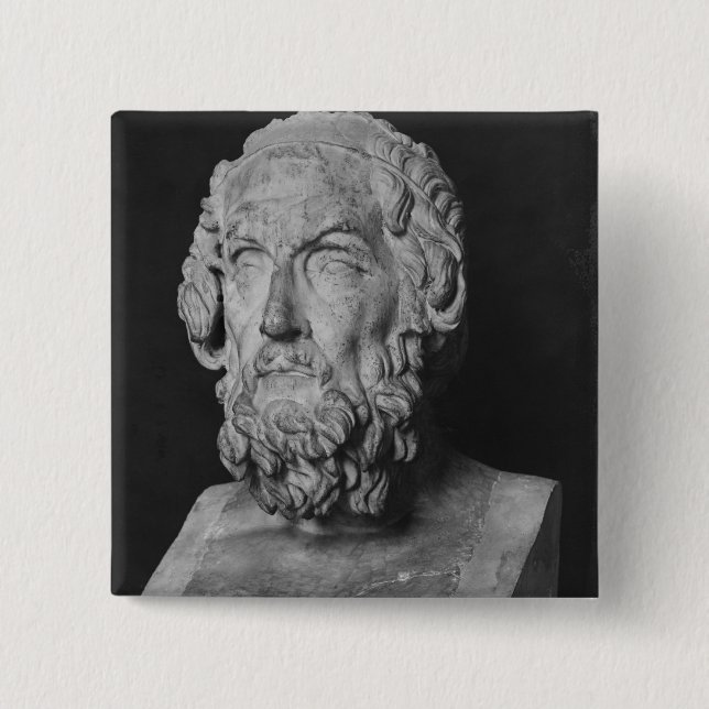 Bust of Homer, Hellenistic period Pinback Button (Front)