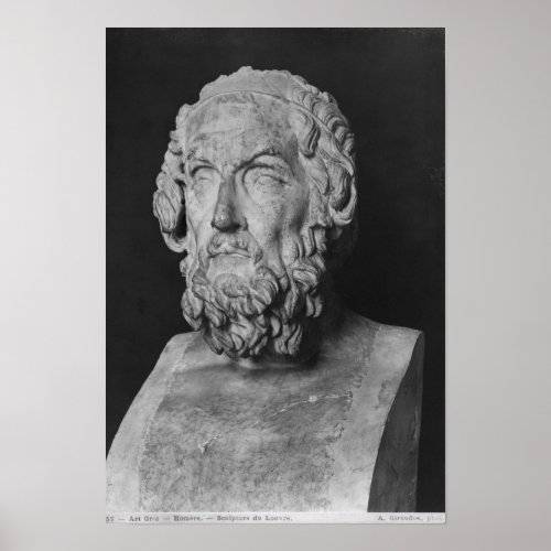 Bust of Homer Hellenistic period Poster