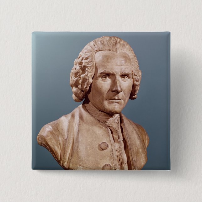 Bust of Jean-Jacques Rousseau Pinback Button (Front)